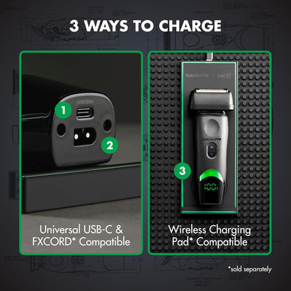 BaBylissPRO® x Tomb45® Wireless Charging Double-Foil Shaver